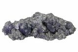 Purple Cuboctahedral Fluorite Crystals on Quartz - China #161830-1